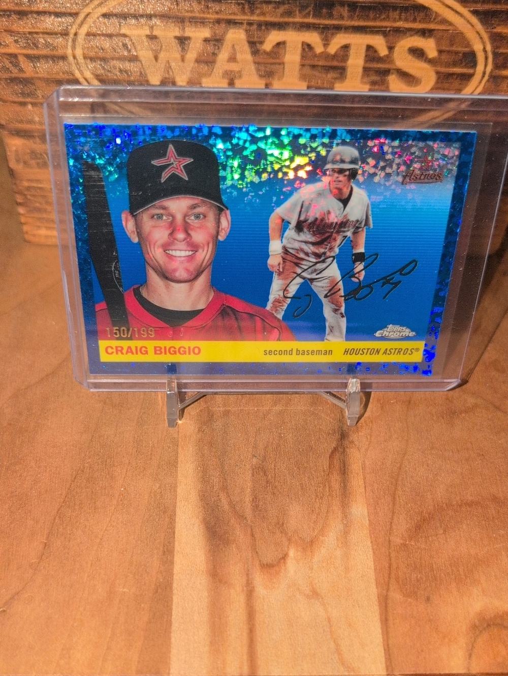 2025 Topps Chrome Craig Biggio Blue Sandglitter Refractor #150/199 Astros HOF